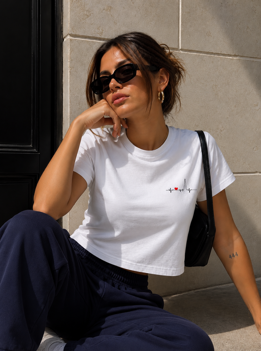 Dubai Heartbeat bamboo crop top by Teesing, photo 2