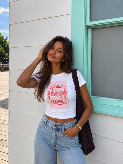 Dubai Gelato Club bamboo crop top by Teesing